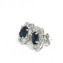 Aretes de Zafiro con halo de Diamantes Marquesas