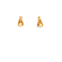 Aretes stud de Citrino en Oro blanco 14k