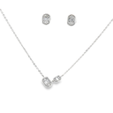 Set Collar y Broqueles con Diamante en Oro Blanco 18k