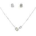 Set Collar y Broqueles con Diamante en Oro Blanco 18k