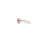 Anillo Solitario con Diamantes y Rubí
