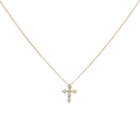 Collar con Dije de Cruz con Diamante y cadena en Oro amarillo 14