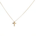 Collar con Dije de Cruz con Diamante y cadena en Oro amarillo 14
