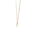 Collar con Dije de Cruz con Diamante y cadena en Oro amarillo 14