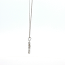 Collar con dije de Cruz de Diamantes y cadena en Oro blanco 14k