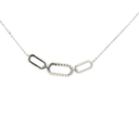 Collar con eslabón de Diamantes en Oro blanco 14k