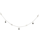 Collar tipo Gargantilla con Diamantes y Zafiro en Oro blanco 14k