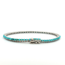 Pulsera estilo tennis de Turquesa en Oro blanco 14k