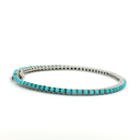 Pulsera estilo tennis de Turquesa en Oro blanco 14k