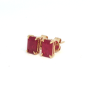 Aretes Stud de Rubí en Oro Amarillo