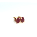 Aretes Stud de Rubí con Halo de Diamantes en Oro Amarillo