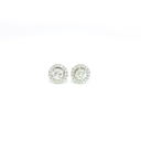 Aretes Stud Diamantes con Halo de Diamantes en Oro Blanco