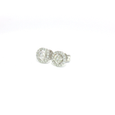 Aretes Stud Diamantes con Halo de Diamantes en Oro Blanco