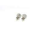 Aretes Stud Diamantes con Halo de Diamantes en Oro Blanco