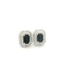 Aretes de Zafiro con Doble Halo de Diamantes