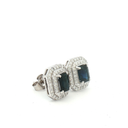 Aretes de Zafiro con Doble Halo de Diamantes