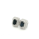 Aretes de Zafiro con Doble Halo de Diamantes