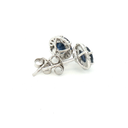 Aretes de Zafiro Corte Oval con Halo de Diamantes