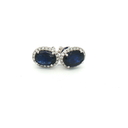 Aretes de Cianita con Halo de Diamantes