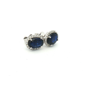 Aretes de Cianita con Halo de Diamantes
