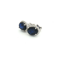 Aretes de Cianita con Halo de Diamantes
