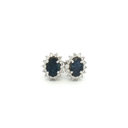 Aretes de Zafiro con Halo de Diamantes