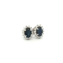 Aretes de Zafiro con Halo de Diamantes
