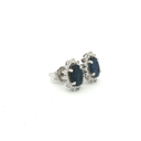 Aretes de Zafiro con Halo de Diamantes