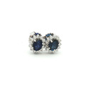 Aretes de Zafiro con Halo de Diamantes