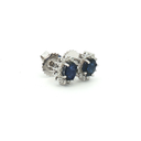 Aretes de Zafiro con Halo de Diamantes