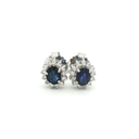 Aretes de Zafiro con Halo de Diamantes