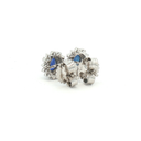 Aretes de Zafiro con Halo de Diamantes