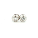 Aretes Stud Diamantes con Bisel en Oro Blanco