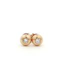 Aretes Stud Diamantes con Bisel en Oro Amarillo