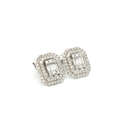Aretes Stud Diamantes con Doble Halo