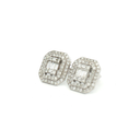 Aretes Stud Diamantes con Doble Halo