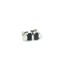 Aretes Stud de Diamante y Zafiro