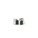 Aretes Stud de Diamante y Zafiro