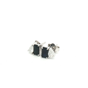 Aretes Stud de Diamante y Zafiro