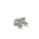 Aretes Stud de Tanzanita con Halo de Diamantes