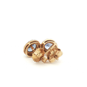 Aretes Stud de Zafiro Azul con Halo de Diamantes