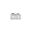 Aretes Stud Diamantes en Oro Blanco