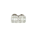 Aretes Stud Diamantes en Oro Blanco