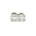 Aretes Stud Diamantes en Oro Blanco