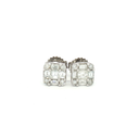 Aretes Stud Diamantes en Oro Blanco
