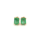 Aretes Stud de Esmeralda en Oro Amarillo