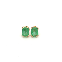 Aretes Stud de Esmeralda en Oro Amarillo