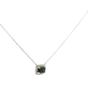 Collar Dije Zafiro con Halo de Diamantes