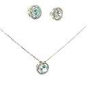 Set Aguamarina con Halo de Diamantes