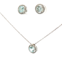 Set Aguamarina con Halo de Diamantes